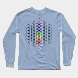 Flower Of Life Chakra System Long Sleeve T-Shirt